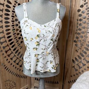 Lemon Print Camisole with Adjustable Straps